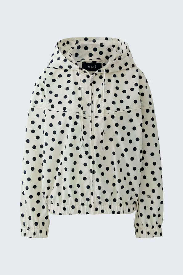 Polka Dot Windbreaker with hood