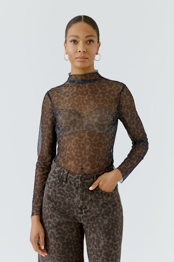 LONG SLEEVE MESH TURTLENECK