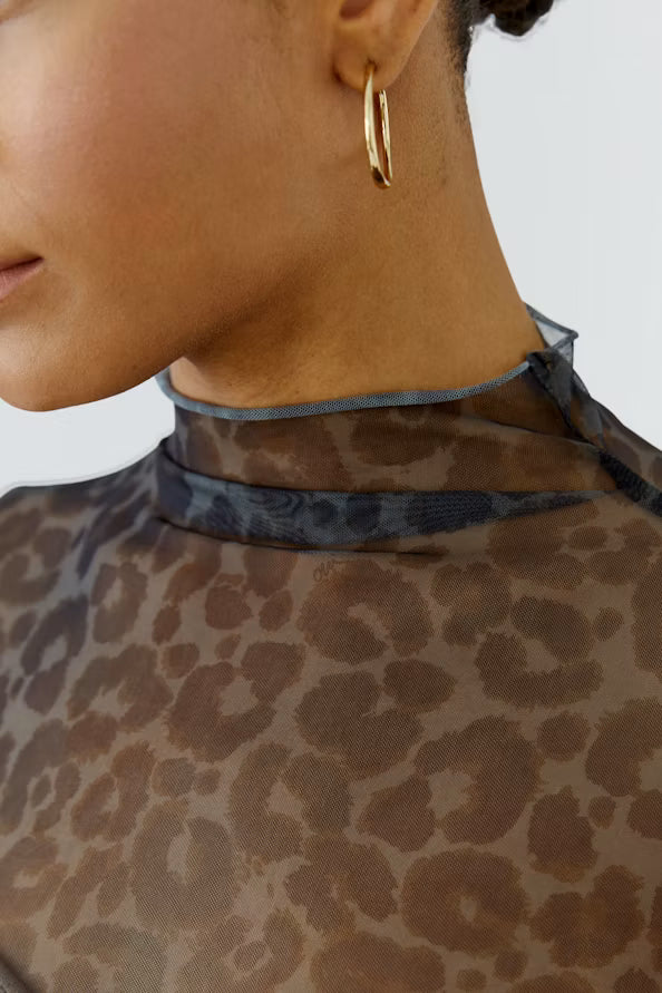 LONG SLEEVE MESH TURTLENECK
