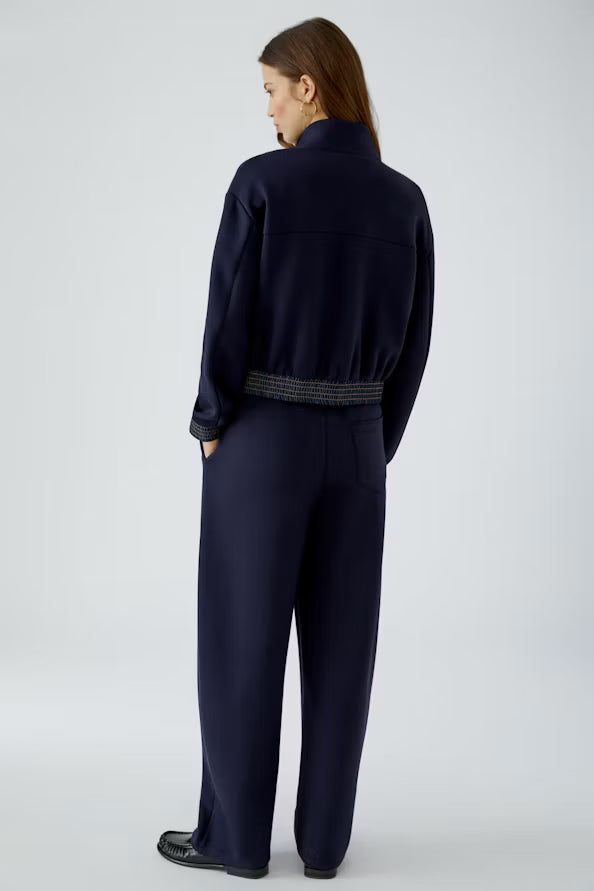 Scuba jacket in bomber style with denim patched