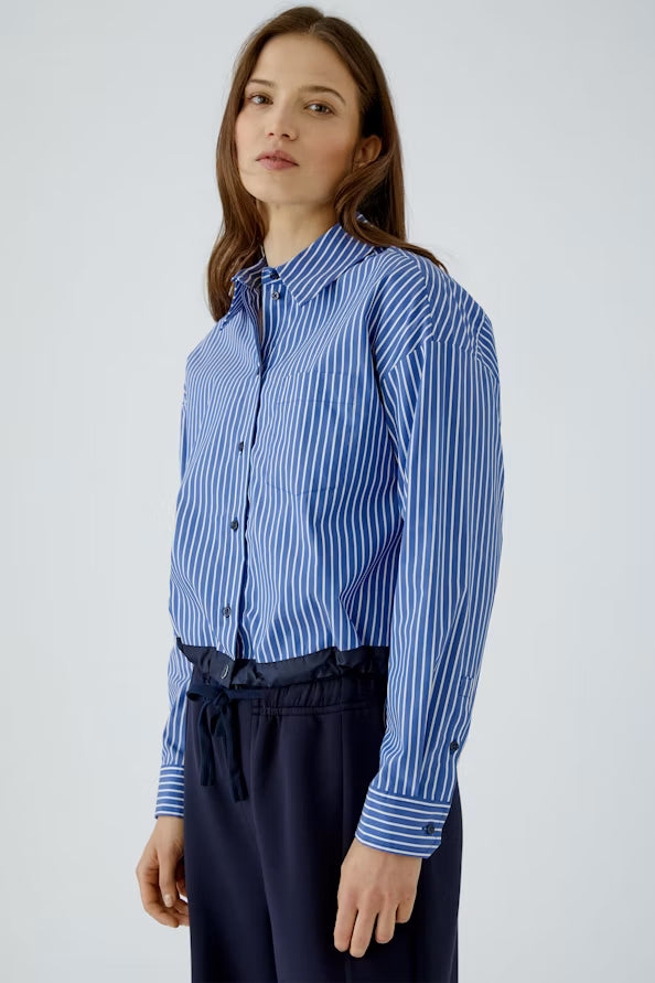 Striped blouse with breast pocket