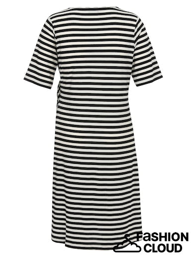 Striped Midi Dress with Side Tie