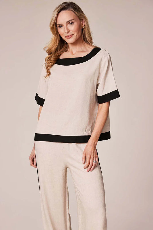 Short Sleeved Linen Top