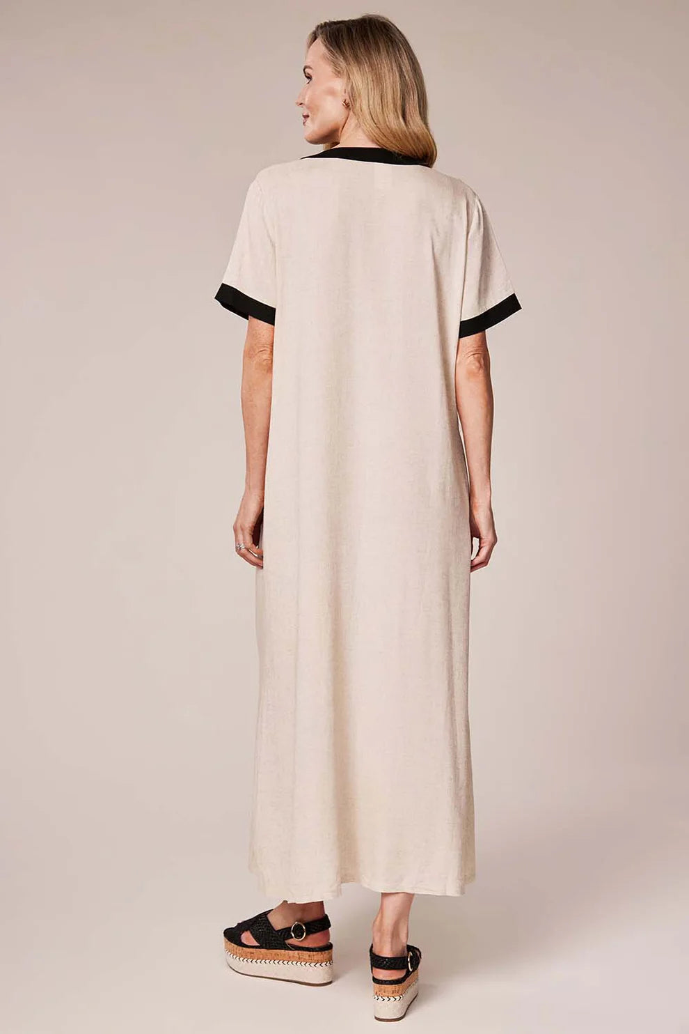 LINEN SHORT SLEEVE DRESS
