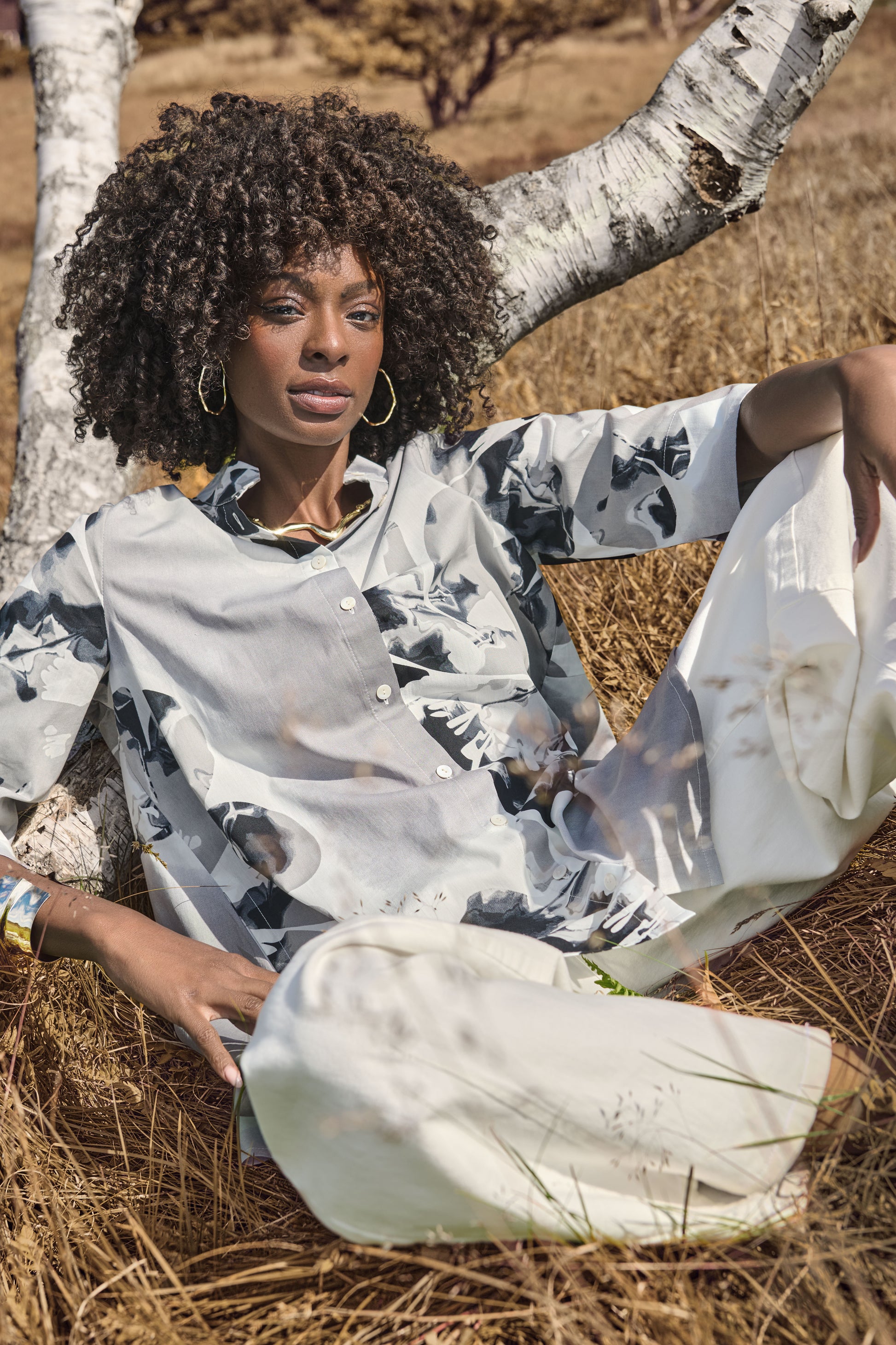 noen godske shirt black and white floral