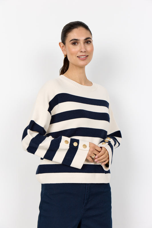 SC-KANITA STRIPE 36 Pullover Navy