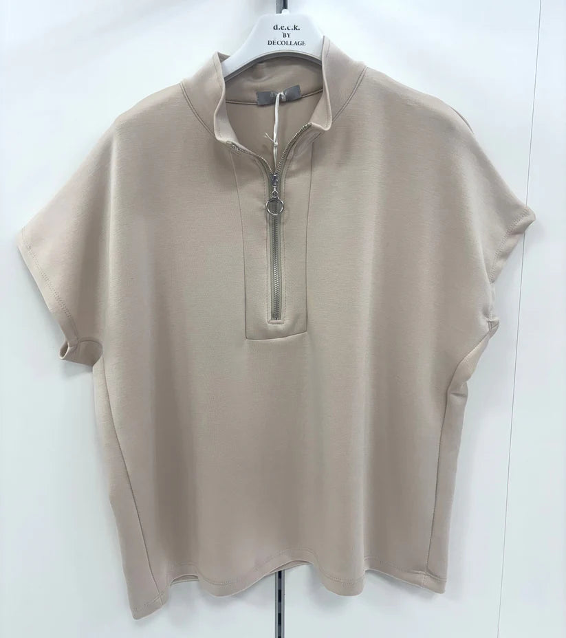 DECK 20337 TAUPE CAP SLEEVE 1/4 ZIP