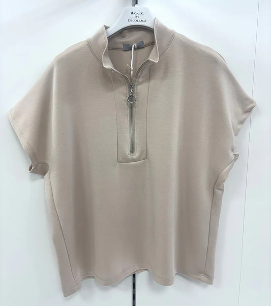 DECK 20337 TAUPE CAP SLEEVE 1/4 ZIP