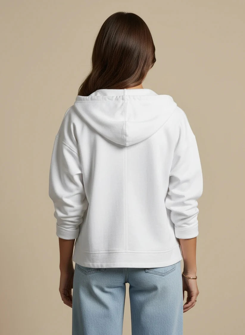 Hooded Short Jacket with Front Buttons