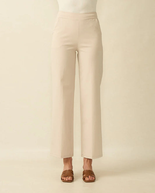 2435 Cotton and Elastane Stretch Straight Leg Trousers Deck Beige SS25