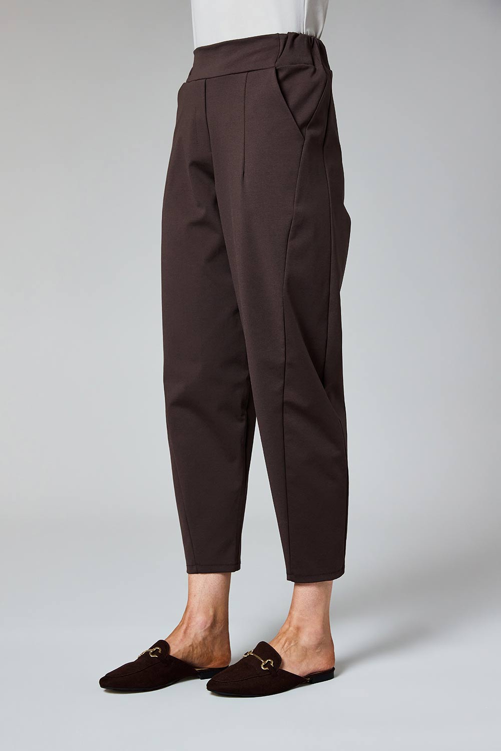 Barrel Leg Pull-On Trousers