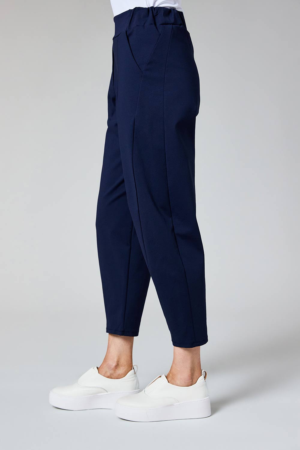 Barrel Leg Pull-On Trousers