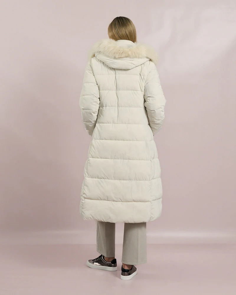 Faux Fur Trim Hooded Coat
