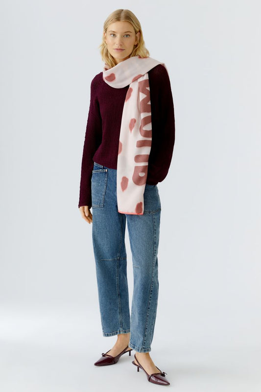 Oui Rose Patterned Scarf