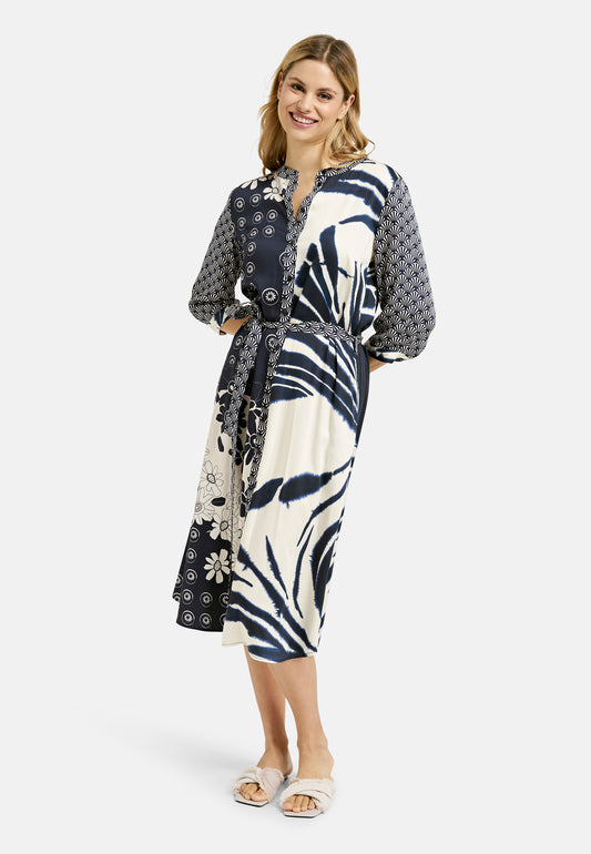Navy Print Maxidress