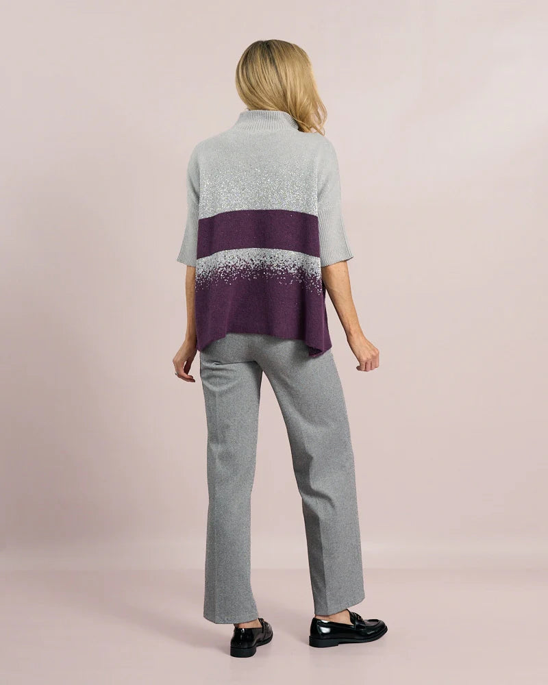 Short Sleeve Knit with Lurex Detail