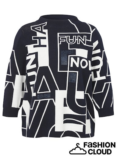 High Neck Print Jumper