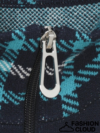 Check Zip Cardigan