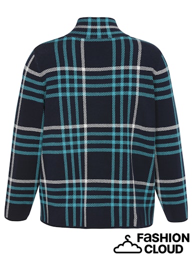 Check Zip Cardigan