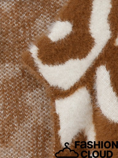 Brown & Cream Leopard Print Cardigan