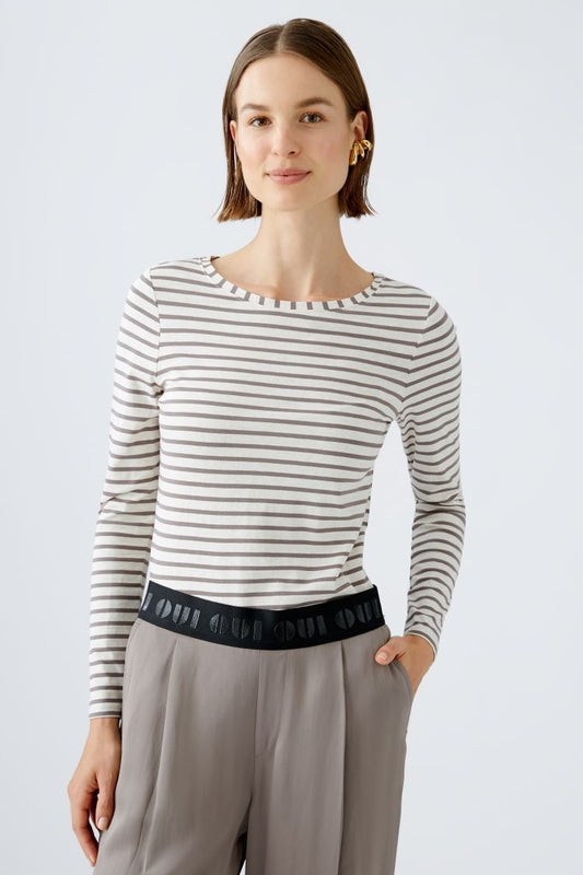 Oui Long Sleeve Striped Shirt