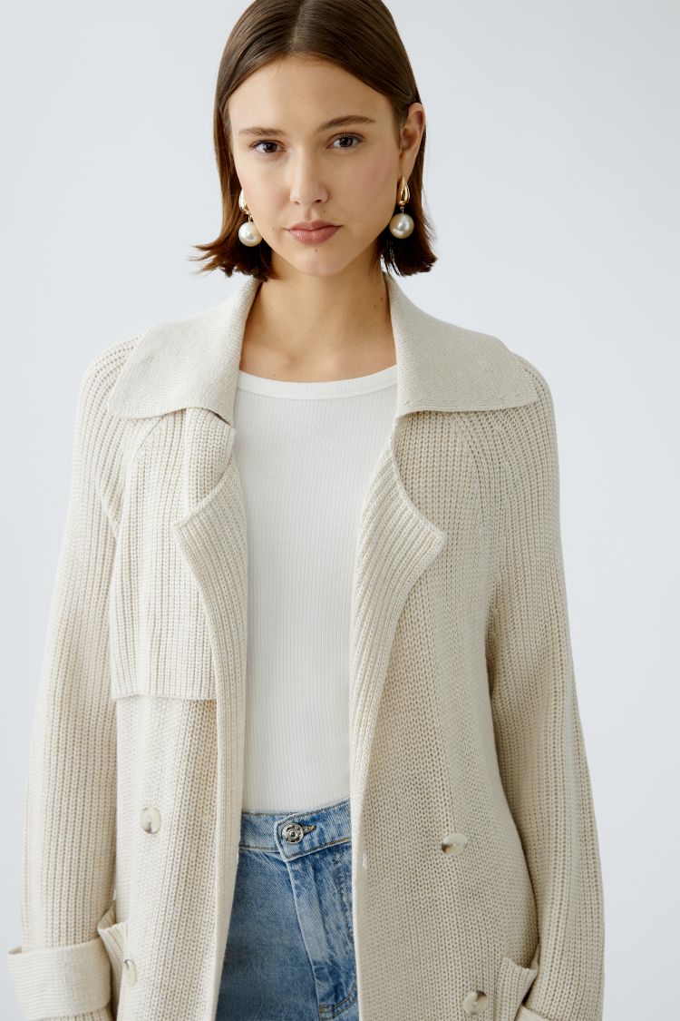 oui lifestyle knitted trench coat front