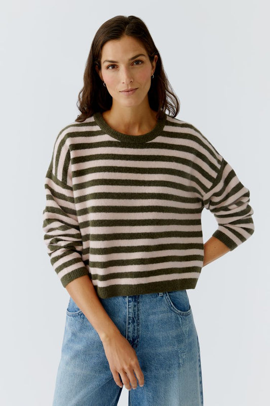 Khaki Rose Striped Jumper