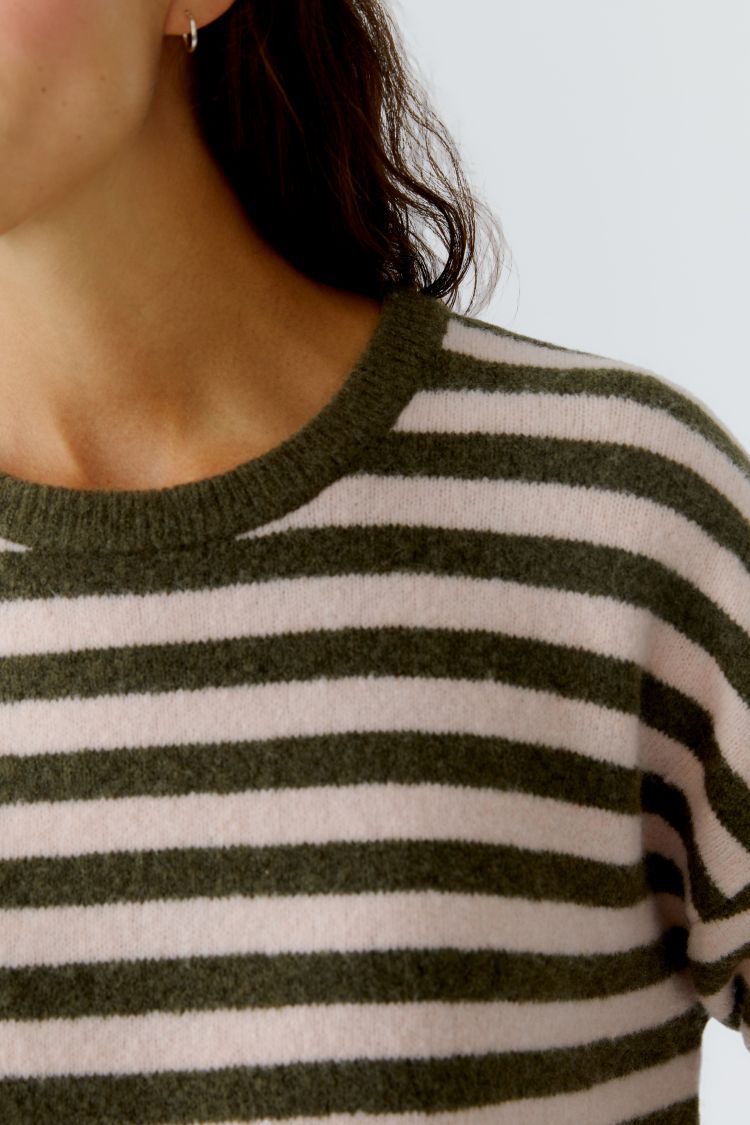 Khaki Rose Striped Jumper