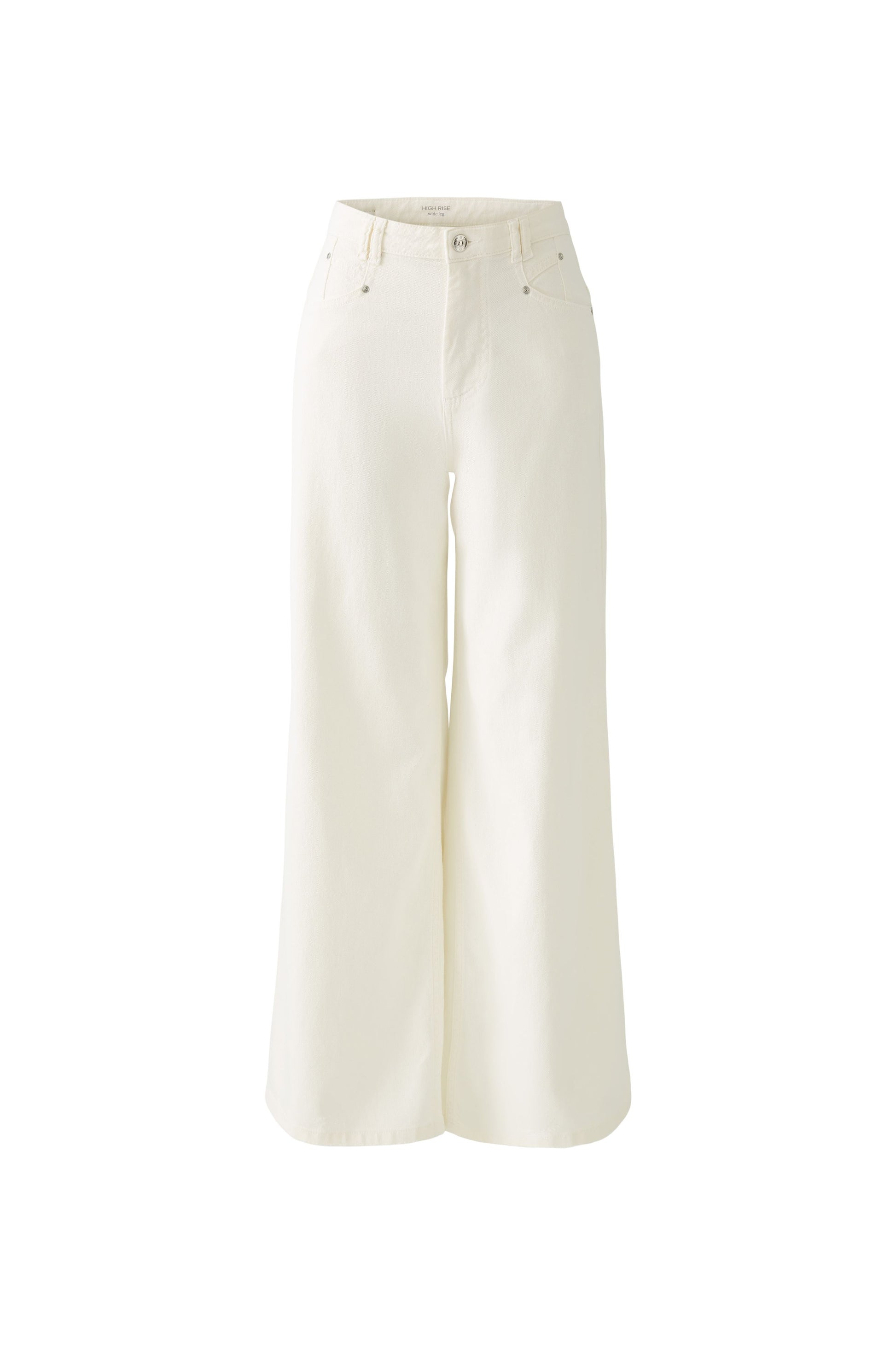 oui off white wide leg jeans front 
