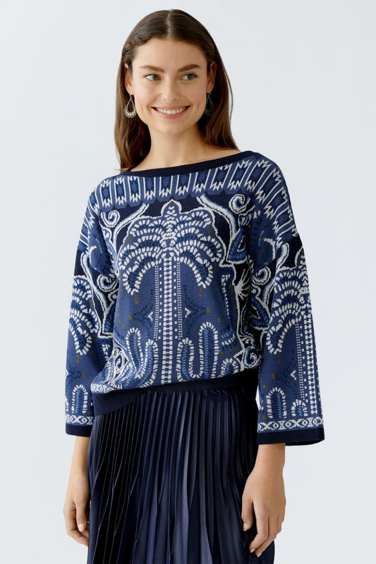 Blue Palm Tree Jumper