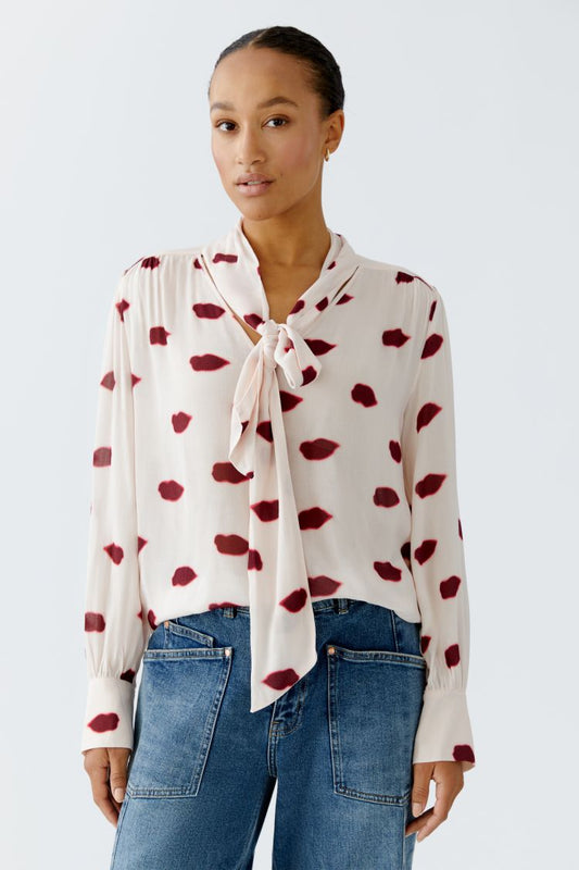 Rose Red Lip Print Blouse