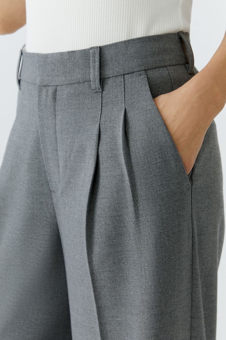 Grey Pleat Trousers