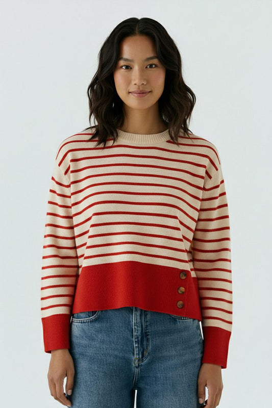 Red Stripe Pullover