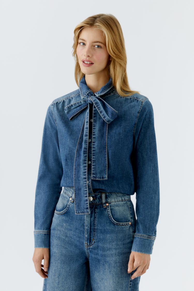 Denim Pussybow Shirt