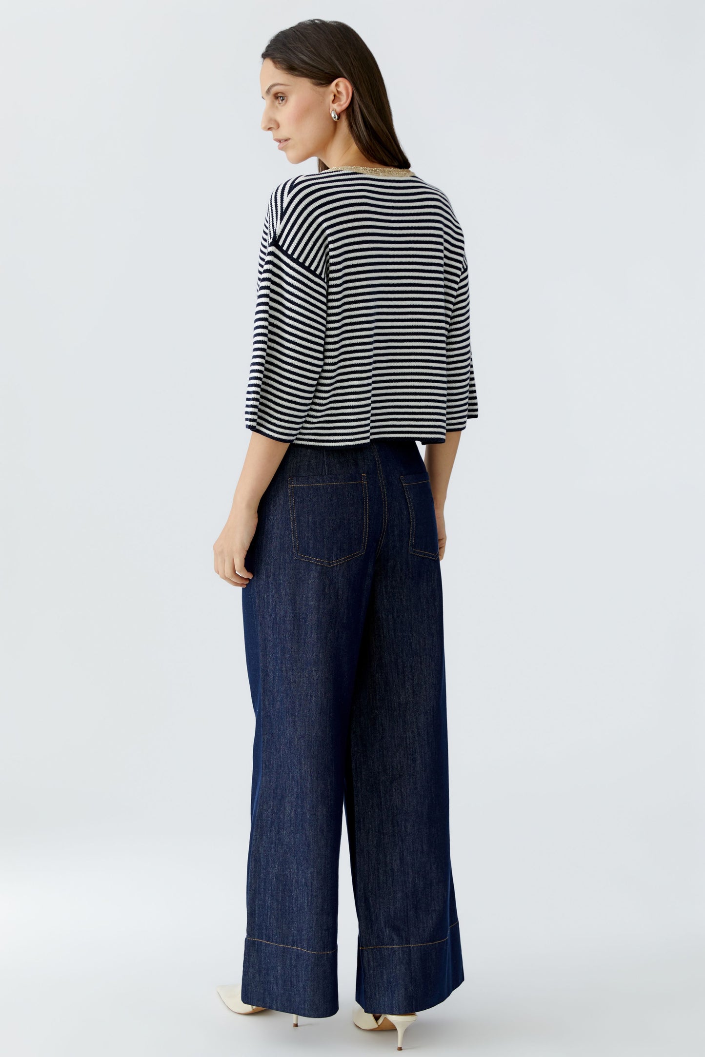 96616 Dark blue and white cardigan OUI