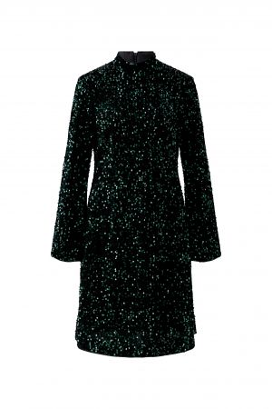 Oui Emerald Green Sequin Fit & Flare Dress