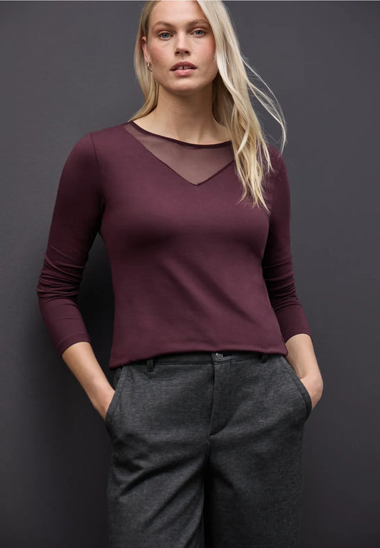 Blouse With Mesh Detail