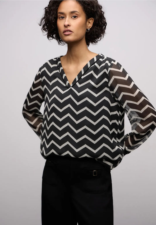 Chiffon Zig-Zag Tunic