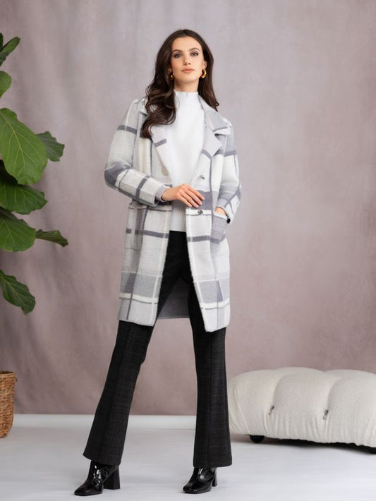 Long Check Cardigan