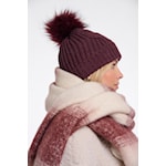 Rino & Pelle Aaf Burgundy Ribbed Bobble Hat