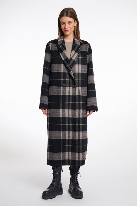 Adria Reversible Check Coat