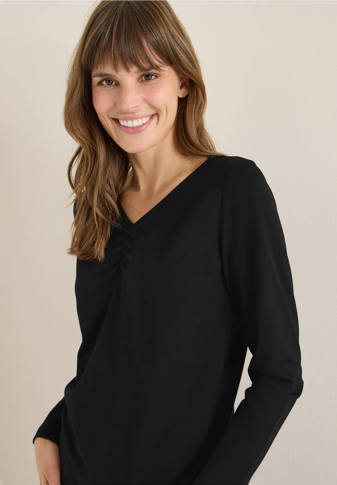 V-Neck Blouse With Gather