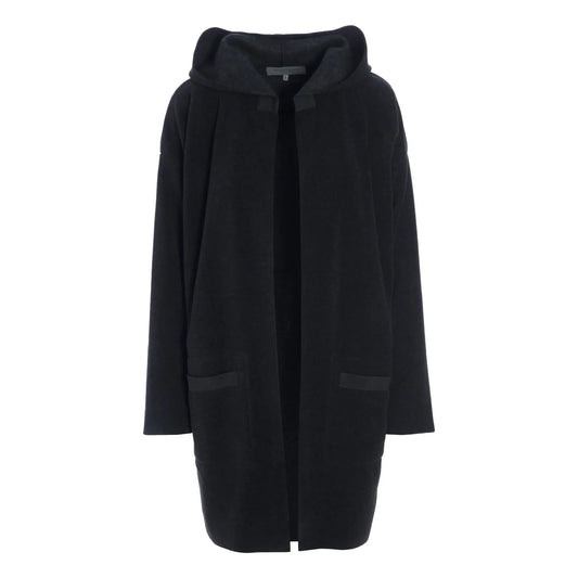 Hooded Cardigan - Black & Kit Cream