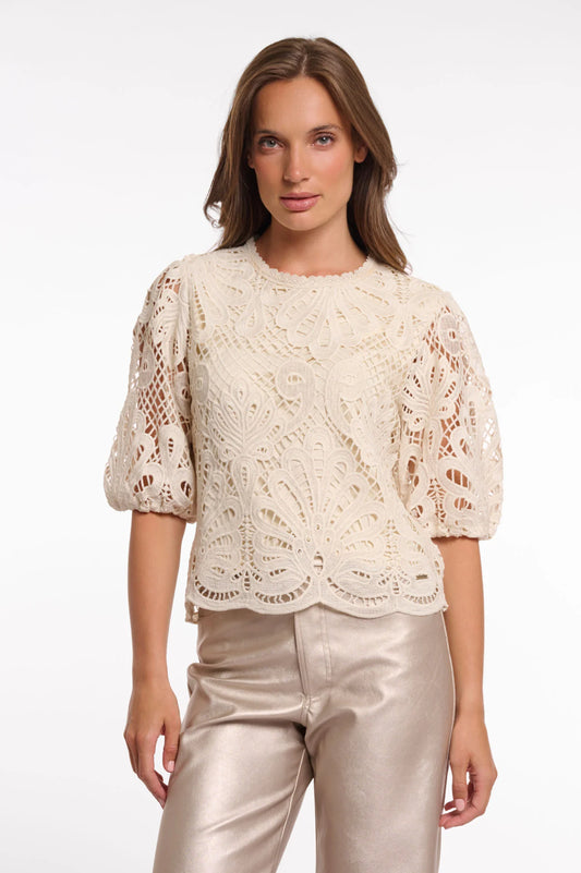 Lace Short Sleeve Blouse