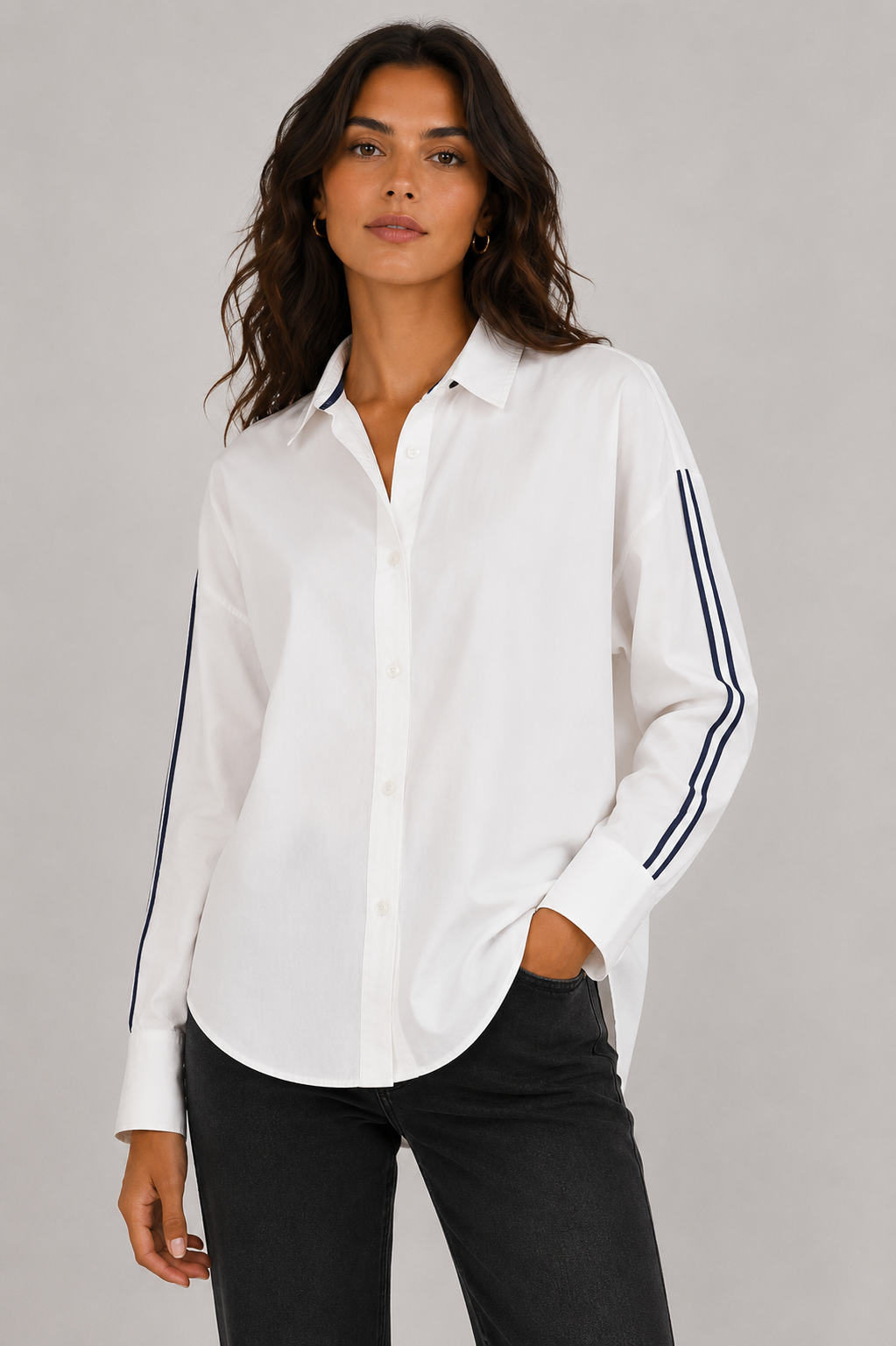Contrast Stripe Detail Shirt