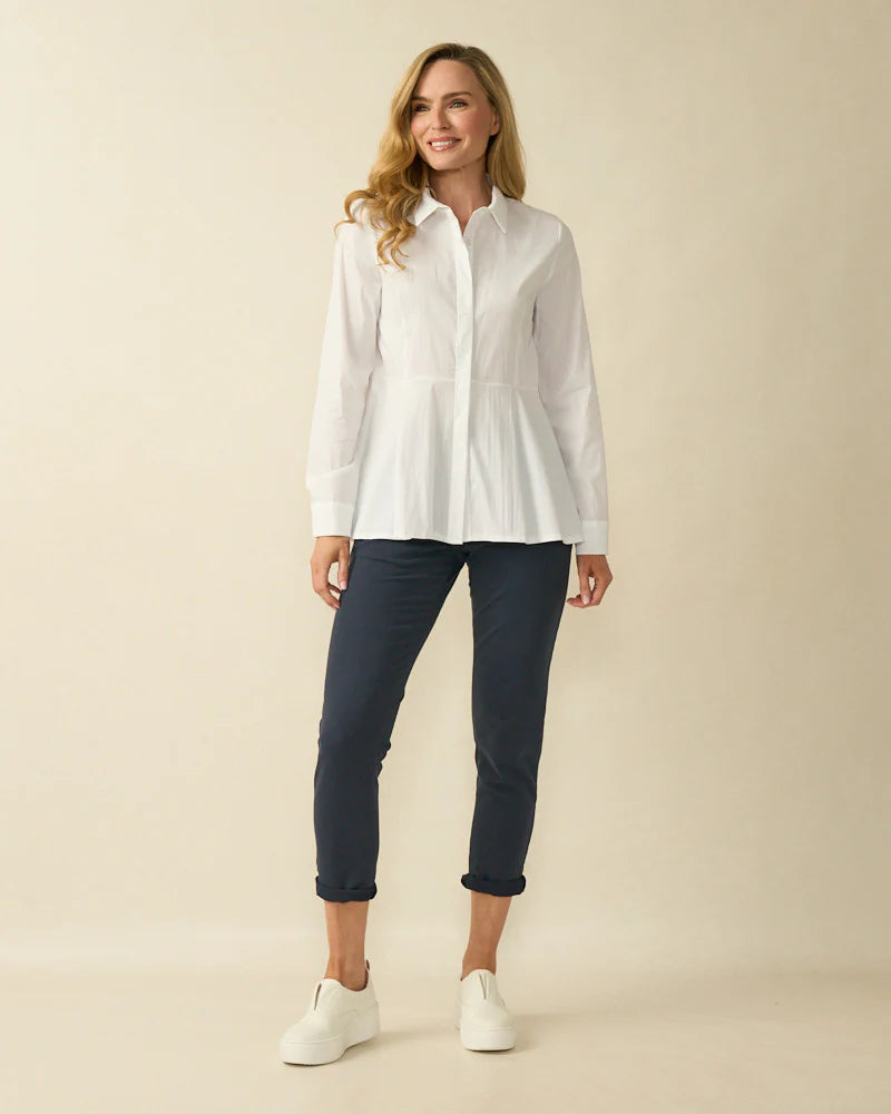 DECK C50603 Peplum White Shirt SS25