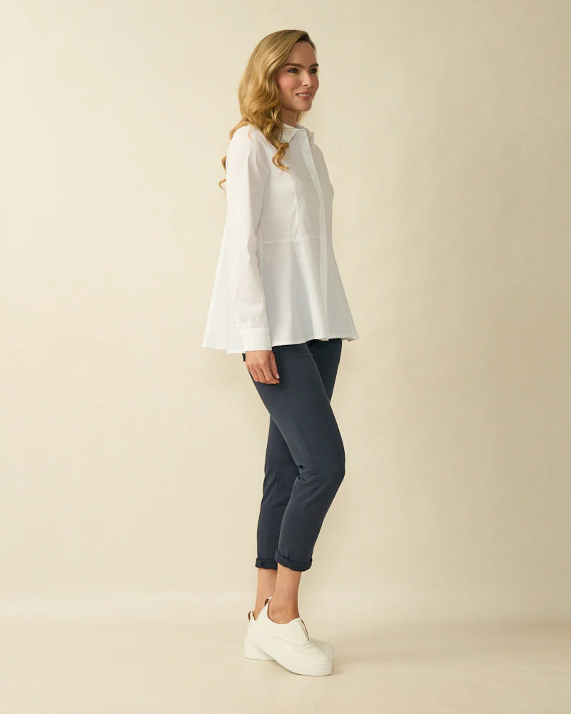 DECK C50603 Peplum White Shirt SS25