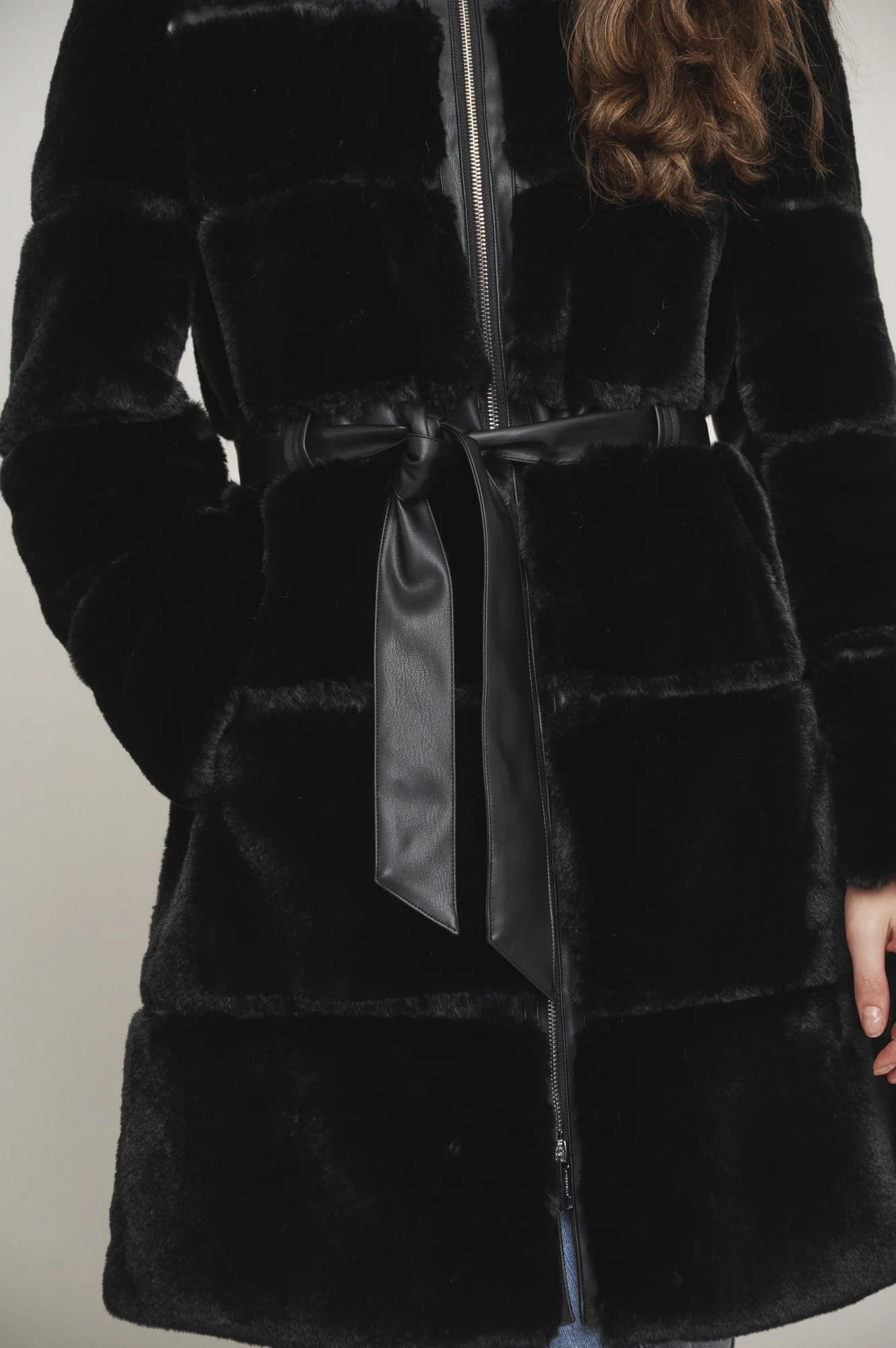 Harvard Faux Fur Belted Coat