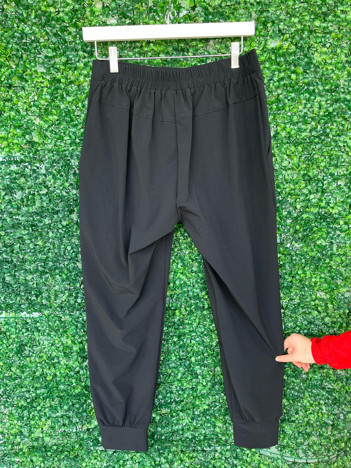 Black and Grey Trousers with Metal Detail