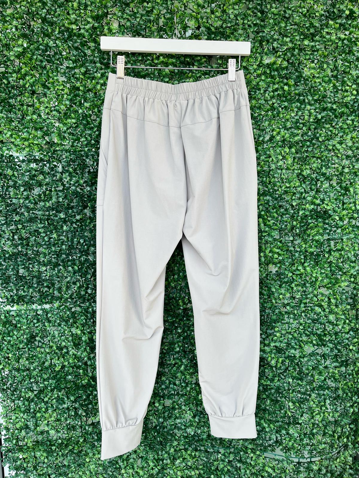 Black and Grey Trousers with Metal Detail